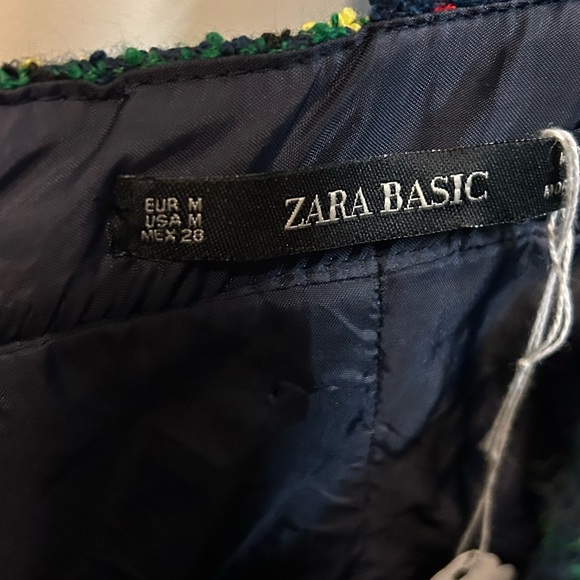 Zara Basic Tweed Overall Skirt Plaid Front Pockets - size M (worn in Riverdale) - Picture 3 of 5